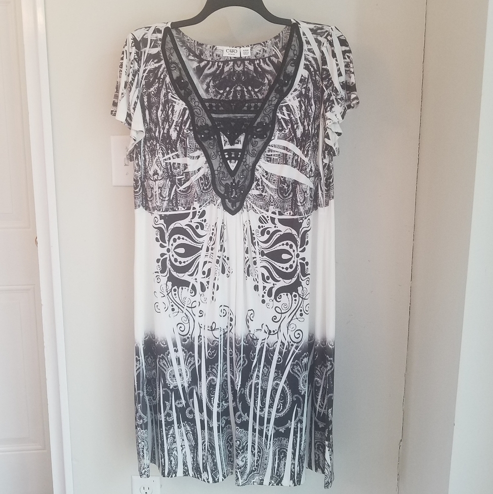 Cato Black and White Sublimation Dress 14/16W